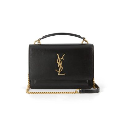 Saint Laurent Sunset Smooth Leather Chain Wallet Replica