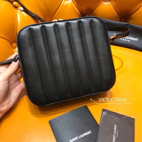 Saint Laurent Vicky Quilted Lambskin Replica Camera Bag - Image 3