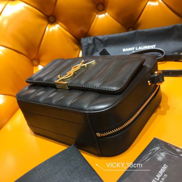 Saint Laurent Vicky Quilted Lambskin Replica Camera Bag - Image 4