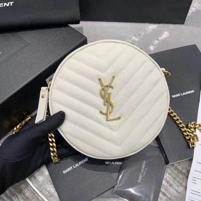 Saint Laurent Vinyle Chevron-Quilted Leather Camera Bag Replica