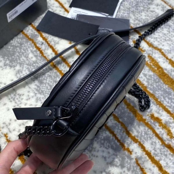 Replica Saint Laurent Chevron Quilt Leather Camera Bag - Image 5