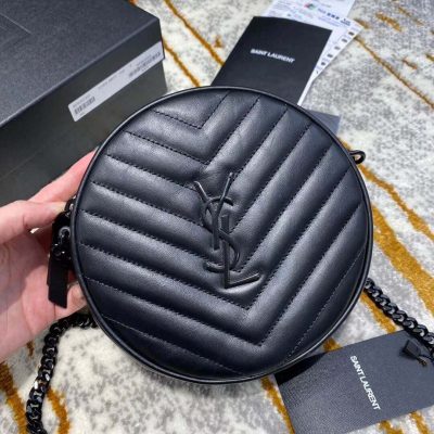 Replica Saint Laurent Chevron Quilt Leather Camera Bag