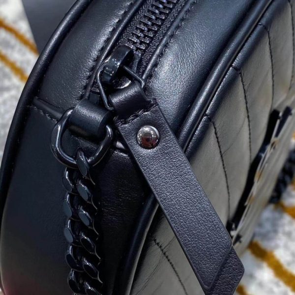 Replica Saint Laurent Chevron Quilt Leather Camera Bag - Image 8