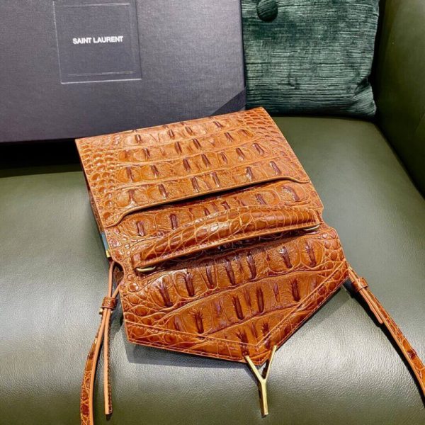 Replica YSL Cassandra Mini Bag - Caiman Leather, Brown - Image 11