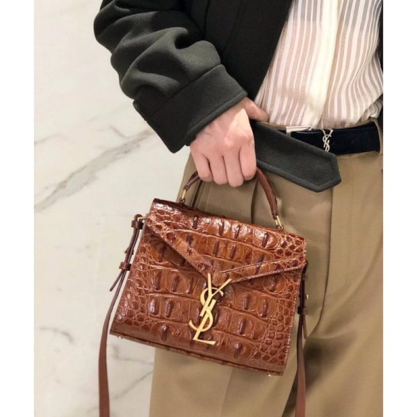 Replica YSL Cassandra Mini Bag - Caiman Leather, Brown - Image 3