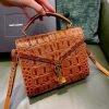 Best Replicas Bags - Replica YSL Cassandra Mini Bag - Caiman Leather, Brown Shop For Best Louis Vuitton LV Replica Bags With Cheap Price