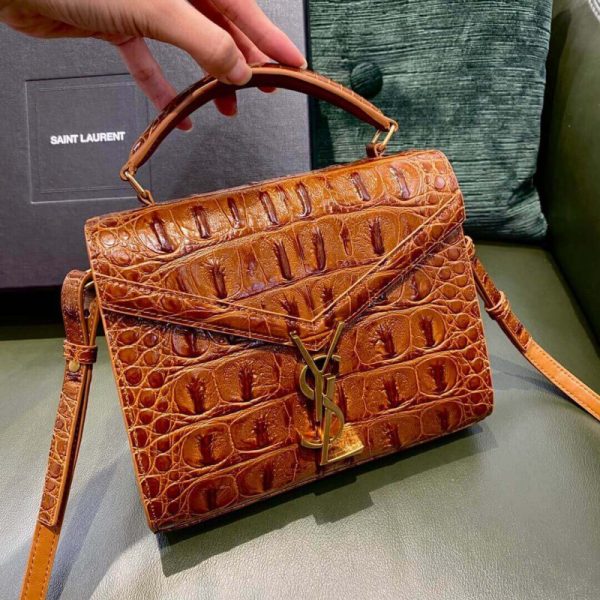 Replica YSL Cassandra Mini Bag - Caiman Leather, Brown - Image 4