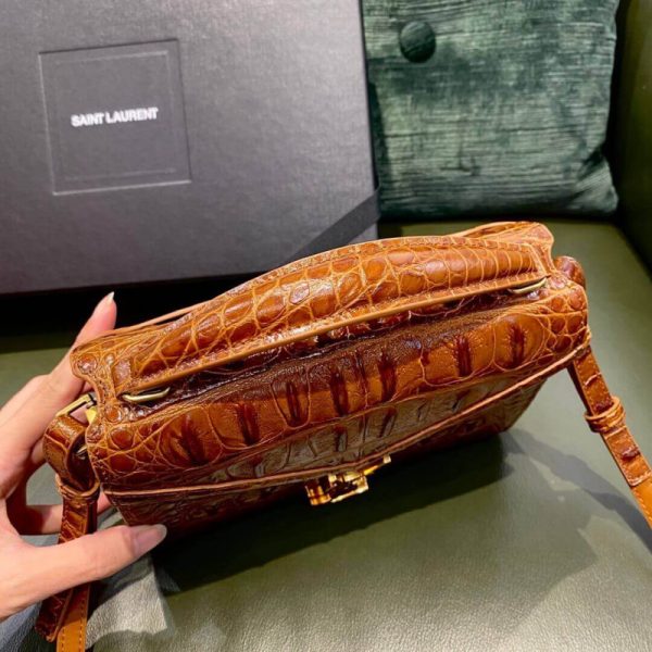 Replica YSL Cassandra Mini Bag - Caiman Leather, Brown - Image 8