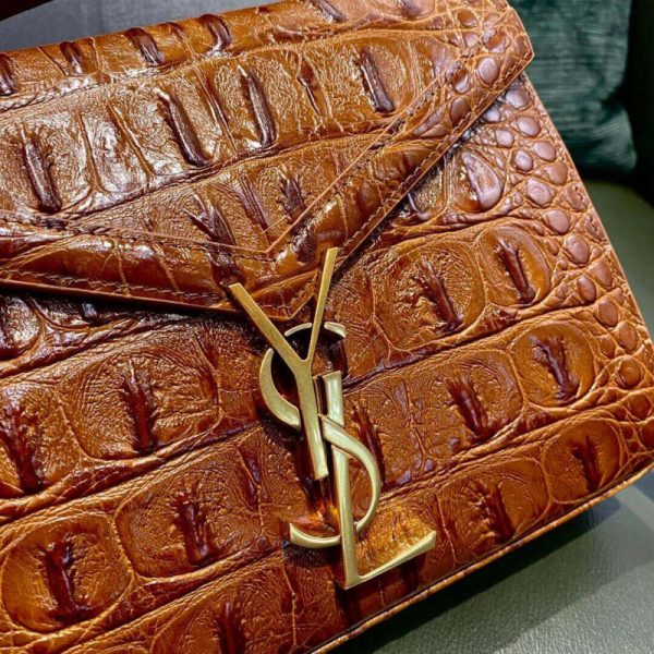 Replica YSL Cassandra Mini Bag - Caiman Leather, Brown - Image 9
