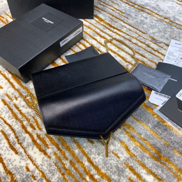 YSL Replica Cassandra Wallet On Chain - Grain Leather - Image 12