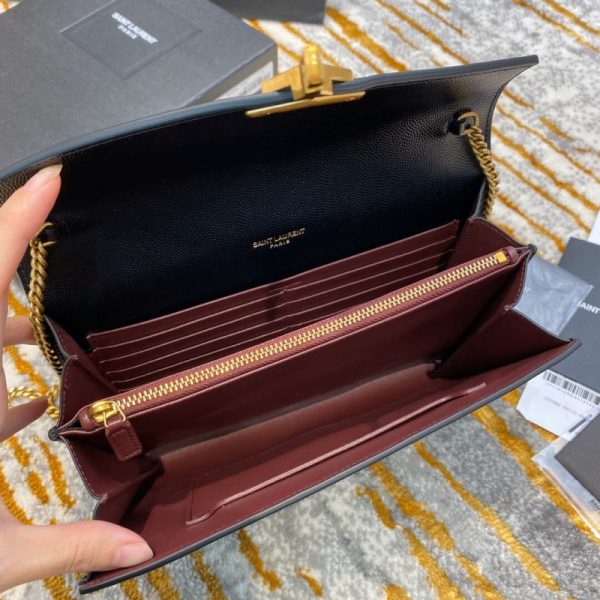 YSL Replica Cassandra Wallet On Chain - Grain Leather - Image 10
