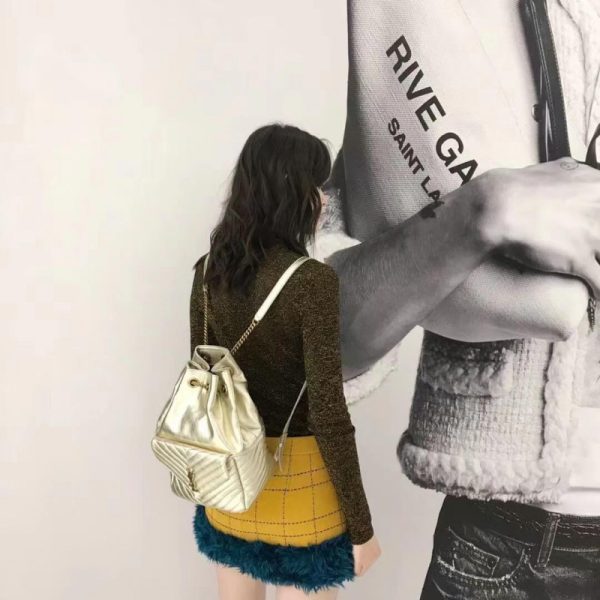 Replica YSL Joe Backpack in Champagne Gold Lambskin - Image 3