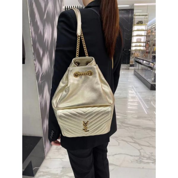 Replica YSL Joe Backpack in Champagne Gold Lambskin - Image 5