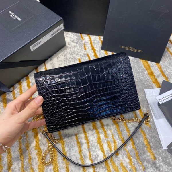 Replica YSL Kate Chain Wallet - Crocodile Embossed Leather - Image 4