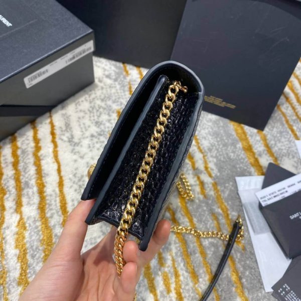 Replica YSL Kate Chain Wallet - Crocodile Embossed Leather - Image 5