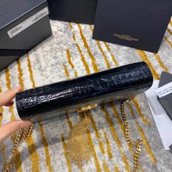 Replica YSL Kate Chain Wallet - Crocodile Embossed Leather - Image 6