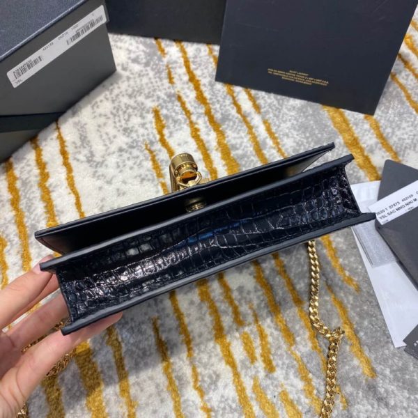Replica YSL Kate Chain Wallet - Crocodile Embossed Leather - Image 7