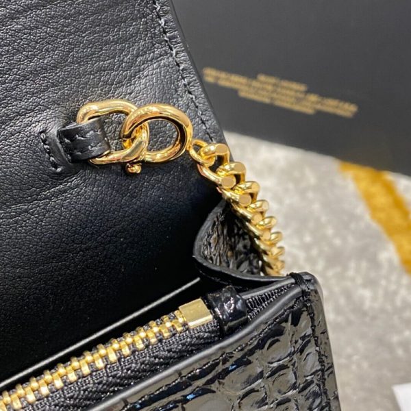 Replica YSL Kate Chain Wallet - Crocodile Embossed Leather - Image 10