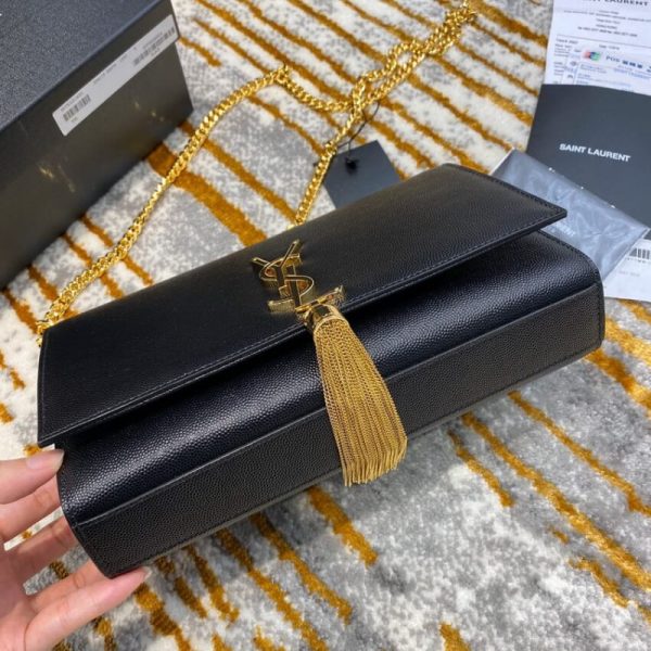 Replica YSL Kate Medium Tassel Leather Bag in Black - Image 6