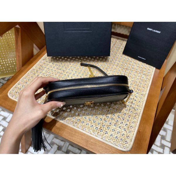 Replica YSL Lou Mini Camera Bag in Black Grain Leather - Image 6
