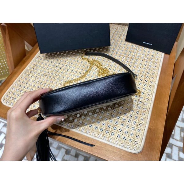 Replica YSL Lou Mini Camera Bag in Black Grain Leather - Image 8