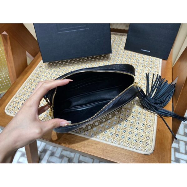 Replica YSL Lou Mini Camera Bag in Black Grain Leather - Image 9