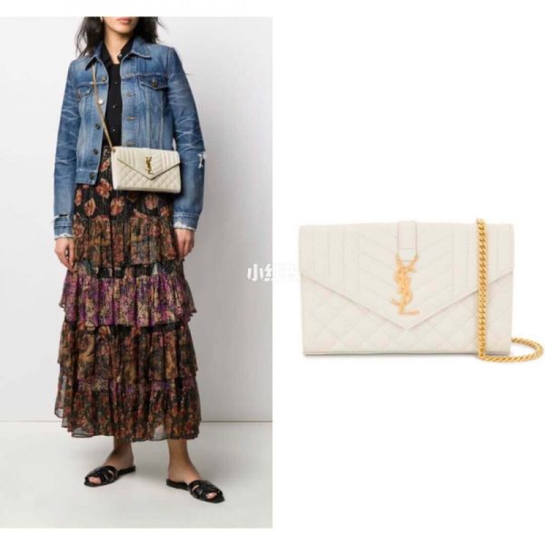 Replica YSL Monogram Chain Wallet - Mix Matelasse Leather - Image 2