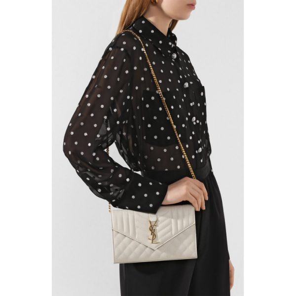 Replica YSL Monogram Chain Wallet - Mix Matelasse Leather - Image 3