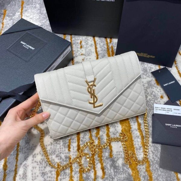 Replica YSL Monogram Chain Wallet - Mix Matelasse Leather - Image 7