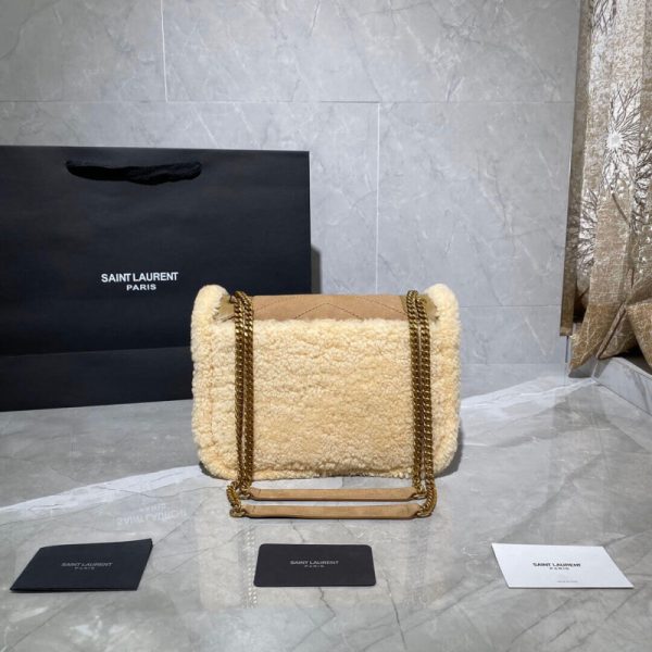 YSL Niki Mini Shearling-Trimmed Nubuck Shoulder Bag - Image 7