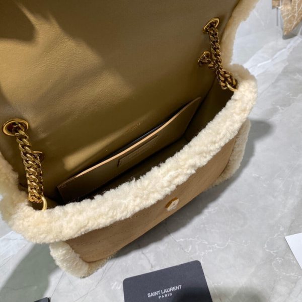 YSL Niki Mini Shearling-Trimmed Nubuck Shoulder Bag - Image 10