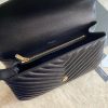 Best Replicas Bags - YSL Replica Chevron Monogram College Satchel - Black Shop For Best Louis Vuitton LV Replica Bags With Cheap Price