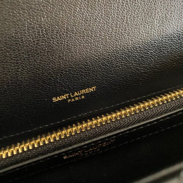 YSL Replica Chevron Monogram College Satchel - Black - Image 19