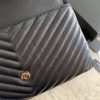Best Replicas Bags - YSL Replica Chevron Monogram College Satchel - Black Shop For Best Louis Vuitton LV Replica Bags With Cheap Price