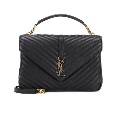 YSL Replica Chevron Monogram College Satchel - Black