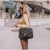 Best Replicas Bags - YSL Replica Chevron Monogram College Satchel - Black Shop For Best Louis Vuitton LV Replica Bags With Cheap Price
