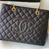 Best Replicas Bags - Chanel Quilted Caviar Grand Shopping Tote Replica - Black A50995 Shop For Best Louis Vuitton LV Replica Bags With Cheap Price