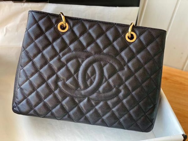 Chanel Quilted Caviar Grand Shopping Tote Replica - Black A50995 - Image 2
