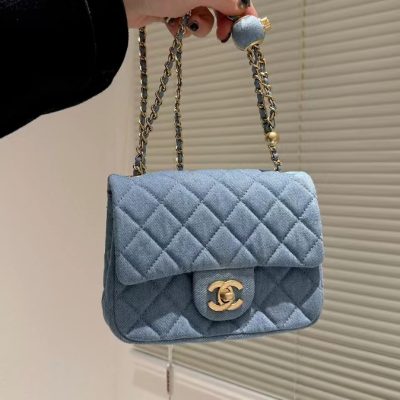 Chanel Velvet Strass Charm Mini Flap Bag - Replica AS1786