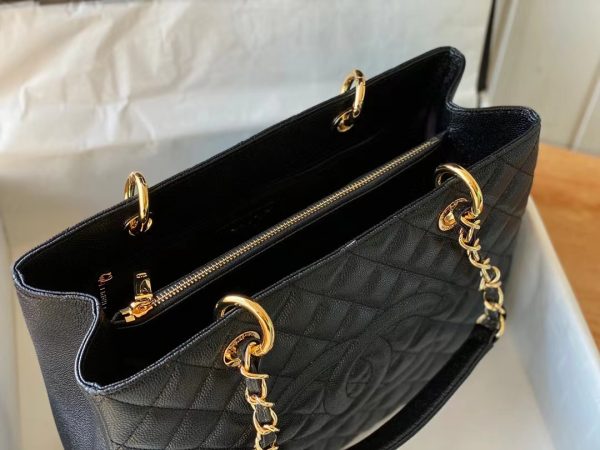 Chanel Quilted Caviar Grand Shopping Tote Replica - Black A50995 - Image 3