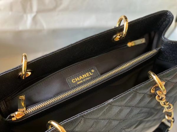 Chanel Quilted Caviar Grand Shopping Tote Replica - Black A50995 - Image 4