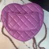 Best Replicas Bags - Replica Chanel Heart Zip Coin Purse 22S Purple/Black Ap2786 Shop For Best Louis Vuitton LV Replica Bags With Cheap Price