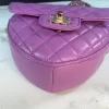Best Replicas Bags - Replica Chanel Heart Zip Coin Purse 22S Purple/Black Ap2786 Shop For Best Louis Vuitton LV Replica Bags With Cheap Price