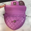 Best Replicas Bags - Replica Chanel Heart Zip Coin Purse 22S Purple/Black Ap2786 Shop For Best Louis Vuitton LV Replica Bags With Cheap Price