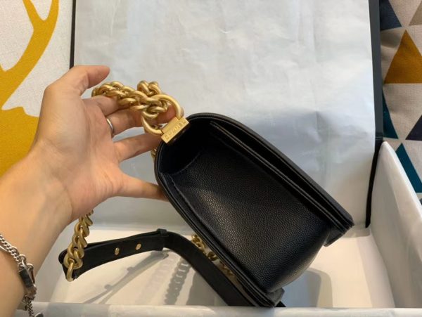 Chanel Boy Replica Caviar Shoulder Bag - Black - Image 3