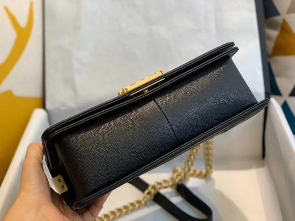 Chanel Boy Replica Caviar Shoulder Bag - Black - Image 6