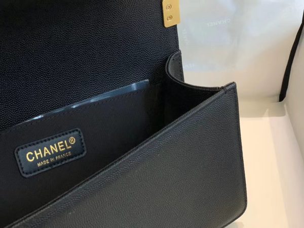 Chanel Boy Replica Caviar Shoulder Bag - Black - Image 7