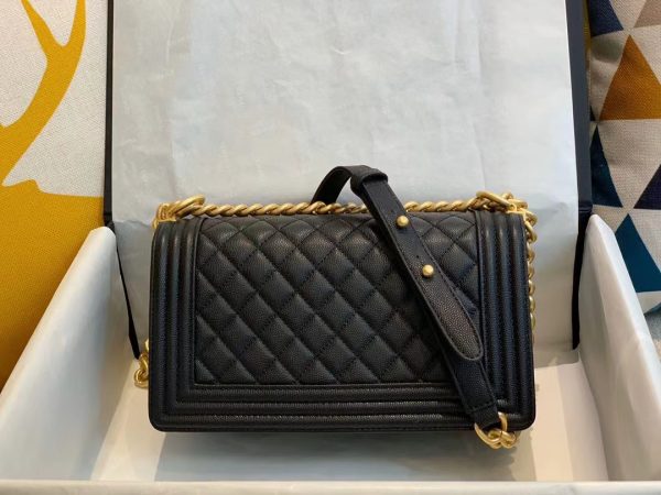 Chanel Boy Replica Caviar Shoulder Bag - Black - Image 2