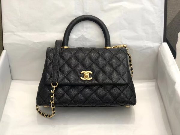 Replica Chanel Coco Handle Bag - Black, 24x14x10cm