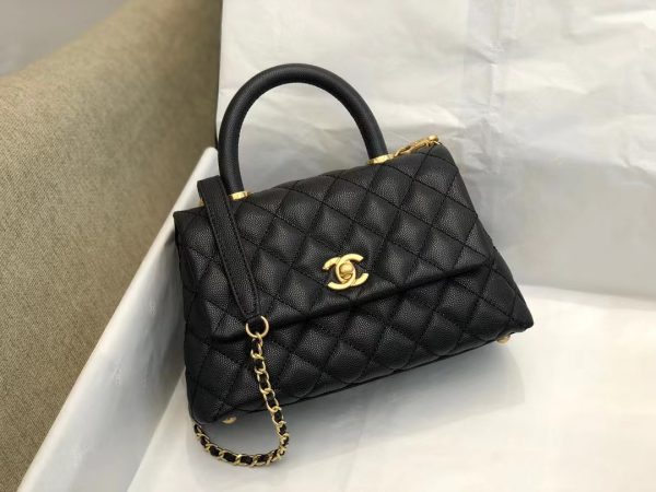 Replica Chanel Coco Handle Bag - Black, 24x14x10cm - Image 3